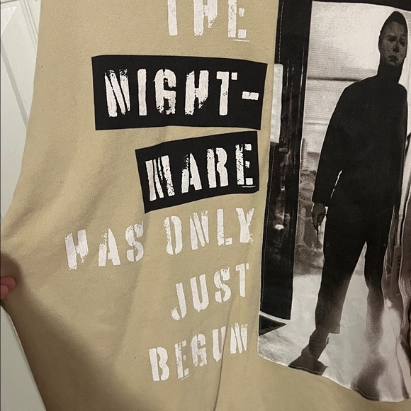 Halloween II Beige Graphic Hoodie - Picture 3 of 6